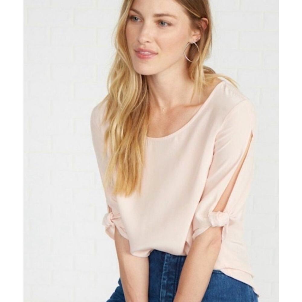 Amour Vert Frederica Silk Blouse in Blush Women's M
